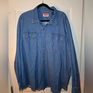 Wrangler Blue Denim Shirt Size 2xl